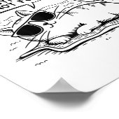 404 Motivation Not Found Funny Lazy Cat Humor Cat  Poster (Ecke)