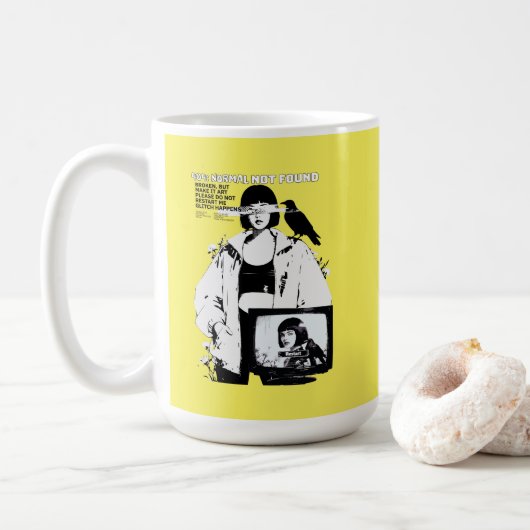 404: Normal Not Found – Glitched Soul Kaffeetasse (Mit Donut)