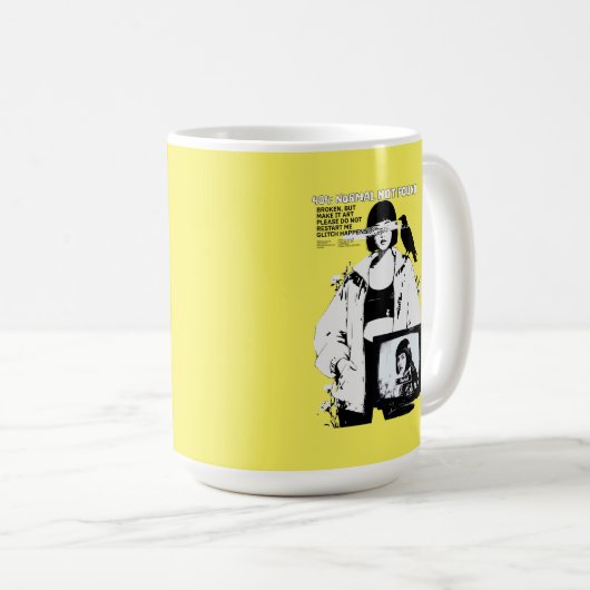 404: Normal Not Found – Glitched Soul Kaffeetasse (VorderseiteRechts)