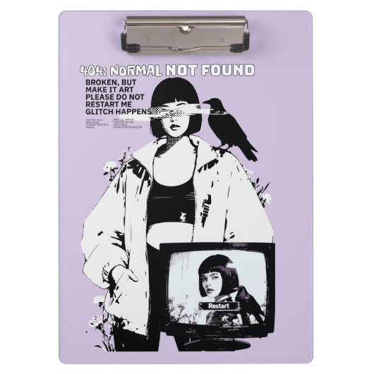 404: Normal Not Found – Glitched Soul Klemmbrett (Vorderseite)