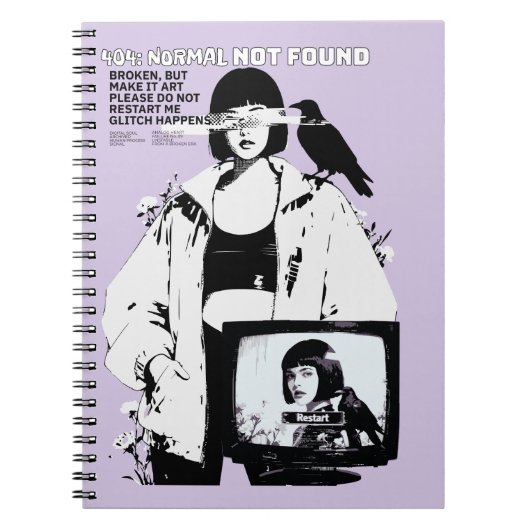 404: Normal Not Found – Glitched Soul Notizblock (Vorderseite)