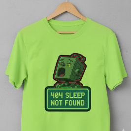 404 Schlaf nicht gefunden - Funny Tech Pixel Robot T-Shirt