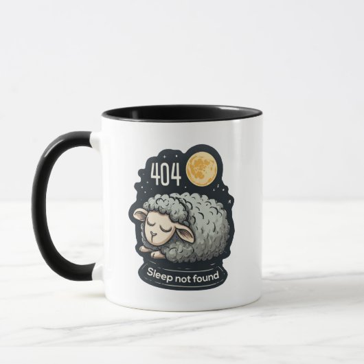 404 Sleep Not Found - Cute Cartoon Sheep Tasse (Links)