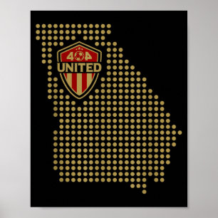 404 United Atlanta Fußball Fan Trikot Georgia Kart Poster