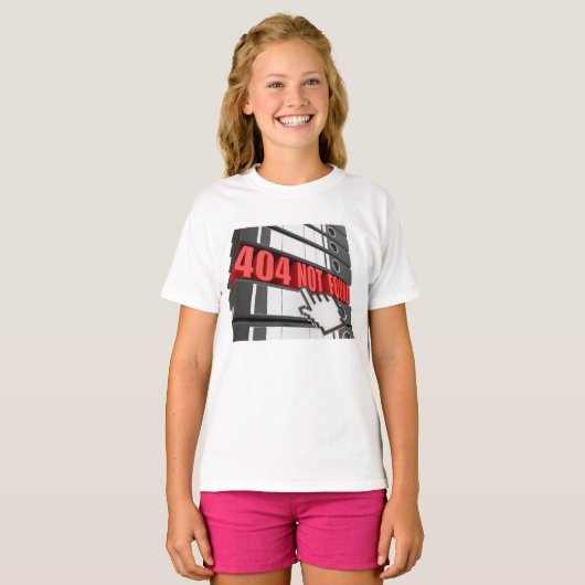 404 Website-Fehlermeldung nicht gefunden T-Shirt (Vorne ganz)