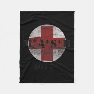 4077. Armee im militärischen Vintagen Roten Kreuz Fleecedecke
