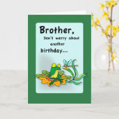 4086 Bruder Geburtstag, Frosch Spaß Karte (Gelbe Blume)