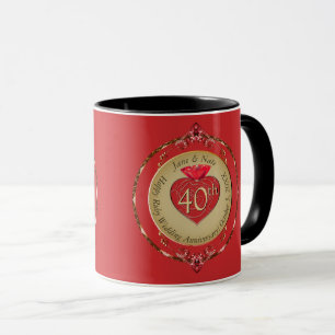 40./15. Ruby-Hochzeitstag Tasse