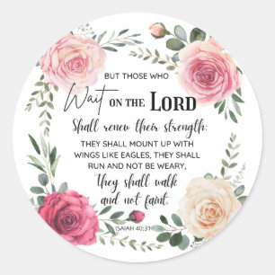 40:31 Uhr morgens mit einem Flügel wie Adler Isaia Runder Aufkleber