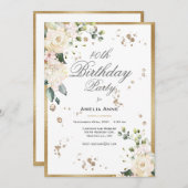 40. 40. Geburtstagsblume Einladung (Vorne/Hinten)