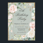 40. 40. Geburtstagsfrau Einladung<br><div class="desc">Herrliches goldgelbes Salbeigrün mit rosafarbenen,  zarten Blume. Diese Einladung ist perfekt für die schöne Frau,  die 40 wird. So elegant und raffiniert. So eine elegante Einladung zum 40. Geburtstag. Ich habe es genossen,  dieses Design für Sie zu kreieren. Zazzle garantiert 100% Kundenservice und Zufriedenheit.</div>