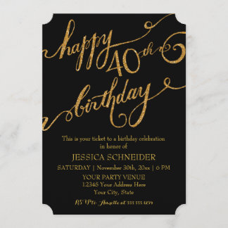 40., 40. Geburtstagsparty Einladung