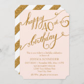 40., 40. Geburtstagsparty Ticket Celebration Einladung (Vorne/Hinten)