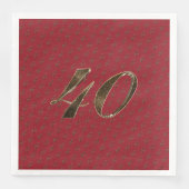 40 40 Jubiläum Ruby Gold Typografie Serviette (Vorderseite)
