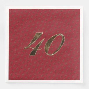 40 40 Jubiläum Ruby Gold Typografie Serviette
