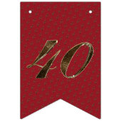 40 40 Jubiläum Ruby Gold Typografie Wimpelkette (Erste Fahne)