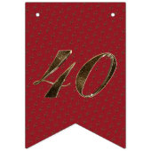 40 40 Jubiläum Ruby Gold Typografie Wimpelkette (Dritte Fahne)