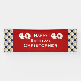 40., 45. Geburtstagsparty Baseball Red Blue Banner