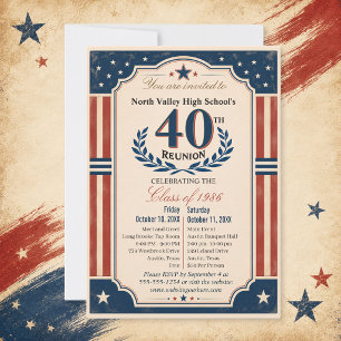 40. Abiturklassentreffen Americana Rot Weiß Einladung