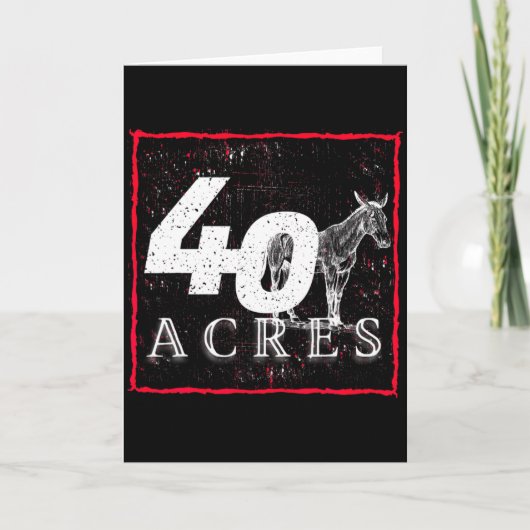 40 Acres And A Mule Black History T Shirt Karte (Vorderseite)