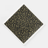 40. Age Random Number Pattern Schwarz/Gold Serviette (Ecke)