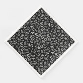40. Age Random Number Pattern Schwarz/Weißbuch D Serviette (Ecke)