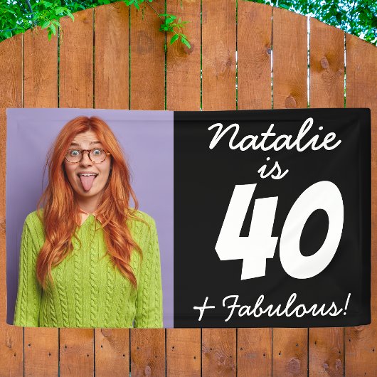 40 And Fabulous Funny Personalized Photo Birthday Banner