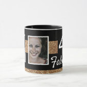 40 and Fabulous Gold Glitter 2 Photo 40th Birthday Tasse (Zentrum)