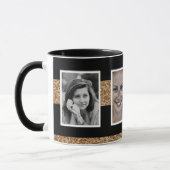 40 and Fabulous Gold Glitter 2 Photo 40th Birthday Tasse (Links)