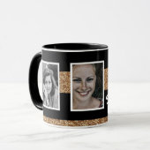 40 and Fabulous Gold Glitter 2 Photo 40th Birthday Tasse (Vorderseite Links)