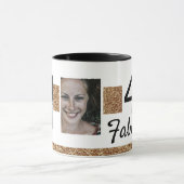 40 and Fabulous Gold Glitter 2 Photo 40th Birthday Tasse (Zentrum)