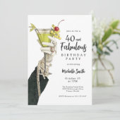40 and Fabulous Milestone Adult Birthday Party Einladung (Stehend Vorderseite)