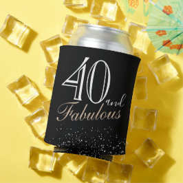 40 and Fabulous Modern and Elegant Black Birthday Dosenkühler