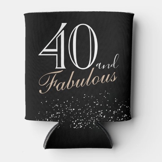 40 and Fabulous Modern and Elegant Black Birthday Dosenkühler (Vorderseite)