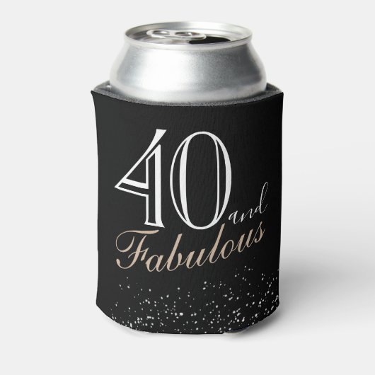 40 and Fabulous Modern and Elegant Black Birthday Dosenkühler (Kanne Rückseite)