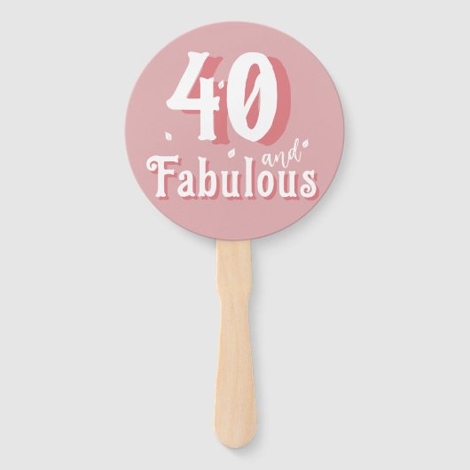 40 and Fabulous Pink Photo 40th Birthday  Fächer (Vorderseite)