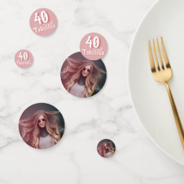 40 and Fabulous Pink Photo 40th Birthday Konfetti