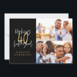 40 aussehen gut Schwarz und Gold Multi-Foto  Einladung<br><div class="desc">Schwarz und Gold,  mit mehreren Fotos,  sodass 40 gut aussehen, </div>