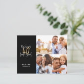 40 aussehen gut Schwarz und Gold Multi-Foto Postkarte (Stehend Vorderseite)