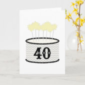 40 Birthday Cake Karte (Gelbe Blume)