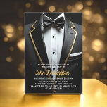 40. Black and Gold Tuxedo Geburtstagsveranstaltung Einladung<br><div class="desc">Feiern Sie stilvoll mit dieser Black and Gold Tuxedo Geburtstagsveranstaltung, die Eleganz und Eleganz ausstrahlt. Der schwarze Hintergrund und die glänzenden goldenen Akzente Set für eine luxuriöse Affäre, perfekt für ein Meilenstein-Fest. Mit seinem raffinierten, tuxedo-inspirierten Design, erweckt diese Einladung das Wesen eines eleganten Abends voller unvergesslicher Momente. Personalisieren Sie es...</div>