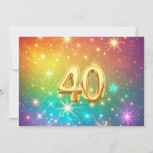 40. Bunter Regenbogen Sternenraum Feiertagskarte