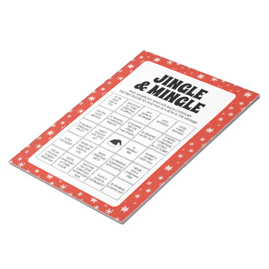 40 Christmas Jingle & Mingle Bingo Game Sheets Notizblock (angewinkelt)