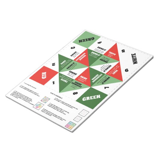 40 Cootie Catcher Games - Weihnachtsfeiern Notizblock (angewinkelt)