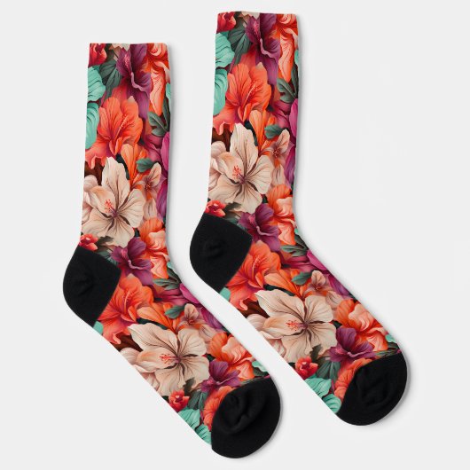 #40 Crew-Socken mit Blumenmuster Socken (Rechts)