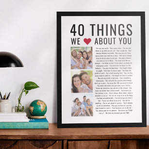 40 Dinge, die wir über Sie Liebe   40. Geburtstag Poster