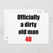 40 Dirty Old Man Postkarte (Vorne/Hinten)