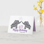 40. Ehefrau niedliche Elefantenkarte Karte (Gelbe Blume)