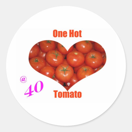 40 eine heiße Tomate Runder Aufkleber (Vorderseite)
