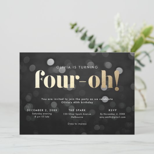 40. Einladung Vier-oh (Stehend Vorderseite)